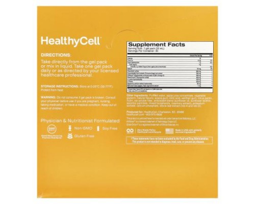 HealthyCell, Joint Health & Mobility, Orange, 30 Gel Packs, 0.84 fl oz (25 ml) Each
