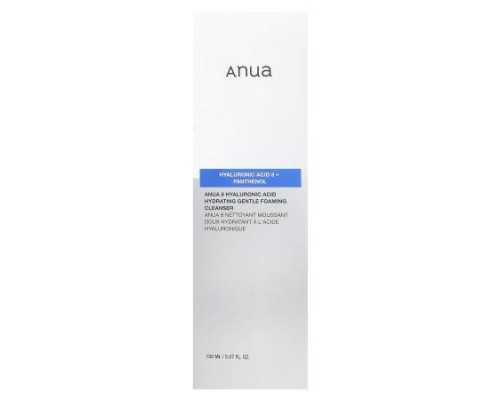 Anua, 8 Hyaluronic Acid Hydrating Gentle Foaming Cleanser, 5.07 fl oz (150 ml) Anua, 8 Hyaluronic Acid Hydrating Gentle Foaming Cleanser, 5.07 fl oz (150 ml)