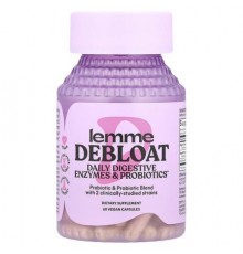 Lemme, Debloat, Daily Digestive Enzymes & Probiotics, 60 Vegan Capsules