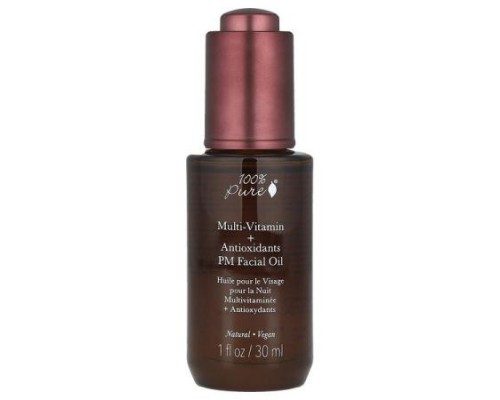 100% PURE, Multi-Vitamin + Antioxidants PM Facial Oil, 1 fl oz (30 ml) 100% PURE, Multi-Vitamin + Antioxidants PM Facial Oil, 1 fl oz (30 ml)