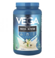 Vega, Plant-Based Protein, Premium Protein + Nutrition, Vanilla , 2 lb 4.4 oz (1 kg)