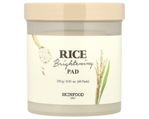 SKINFOOD, Rice Brightening Pad, 60 Pads