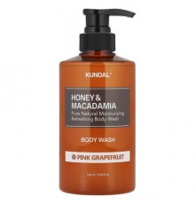 Kundal, Honey & Macadamia, Body Wash, Pink Grapefruit, 16.9 fl oz (500 ml)