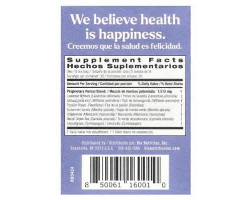 Bio Nutrition, Bedtime zzz Wellness Tea, Caffeine Free , 30 Tea Bags, 1.6 oz (45 g) Bio Nutrition, Bedtime zzz Wellness Tea, Caffeine Free , 30 Tea Bags, 1.6 oz (45 g)