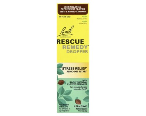 Bach, Rescue Remedy® Dropper, Stress Relief, Chocolate & Peppermint, 0.7 fl oz (20 ml)