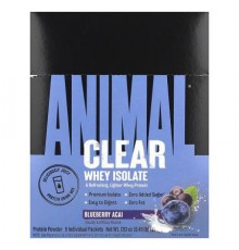 Animal, Clear Whey Isolate, Blueberry Acai, 9 Individual Packets, 0.05 lb (25 g) Each