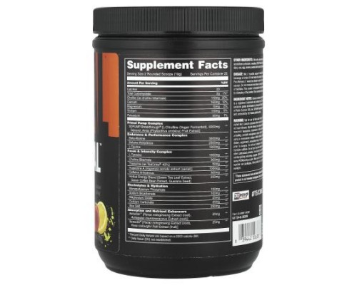 Animal, Pre Workout Primal™ Powder, Wick'd Peach, 1.04 lb (475 g)