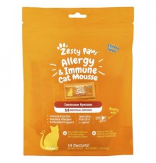 Zesty Paws, Allergy & Immune Cat Mousse, For Cats, All Ages, Chicken, 14 Sachets 0.2 oz (6 g) Each