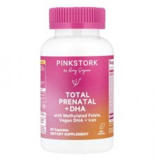 Pink Stork, Total Prenatal + DHA, Mint, 60 Capsules