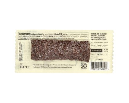 Epic Bar, Beef Bar, Salt + Pepper, 1.3 oz (37 g) Epic Bar, Beef Bar, Salt + Pepper, 1.3 oz (37 g)