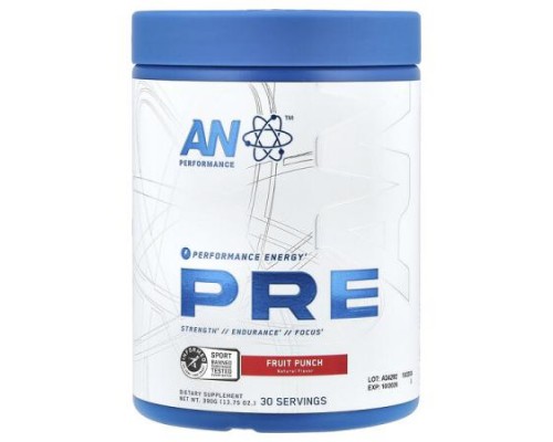 AN Supps, Pre-Workout, Fruit Punch, 13.75 oz (390 g) AN Supps, Pre-Workout, Fruit Punch, 13.75 oz (390 g)
