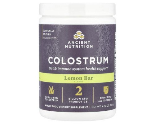 Ancient Nutrition, Colostrum, Lemon Bar, 4.02 oz (114 g) Ancient Nutrition, Colostrum, Lemon Bar, 4.02 oz (114 g)