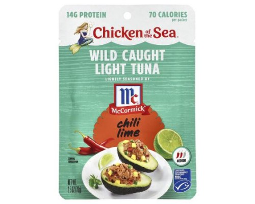 Chicken of the Sea, Wild Caught Light Tuna, Chili Lime, 2.5 oz (70 g) Chicken of the Sea, Wild Caught Light Tuna, Chili Lime, 2.5 oz (70 g)