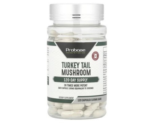 Probase Nutrition, Turkey Tail Mushroom, 100 mg, 120 Capsules