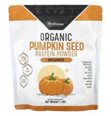 Probase Nutrition, Organic Pumpkin Seed Protein Powder, Unflavored, 1 lb