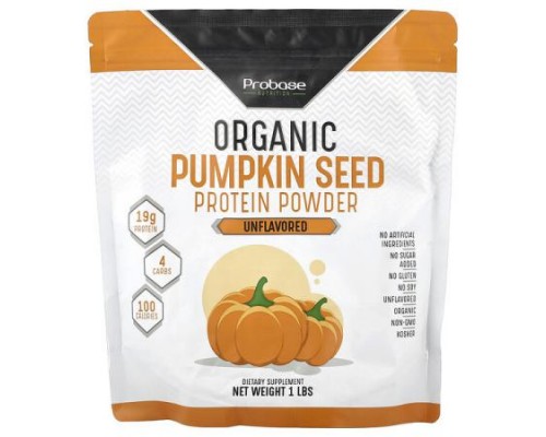 Probase Nutrition, Organic Pumpkin Seed Protein Powder, Unflavored, 1 lb Probase Nutrition, Organic Pumpkin Seed Protein Powder, Unflavored, 1 lb