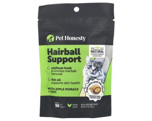 Pet Honesty, Hairball Support, For Cats, Chicken, 3.7 oz (100 g) Pet Honesty, Hairball Support, For Cats, Chicken, 3.7 oz (100 g)