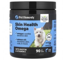 Pet Honesty, Skin Health Omega, For Dogs, Salmon, 90 Soft Chews, 9.5 oz (270 g)