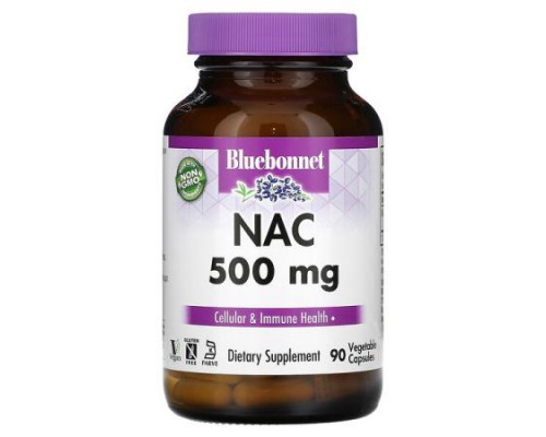 Bluebonnet Nutrition, NAC, 500 mg, 90 Vegetable Capsules