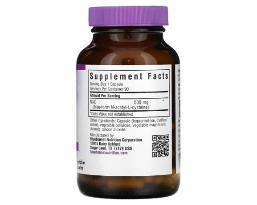Bluebonnet Nutrition, NAC, 500 mg, 90 Vegetable Capsules