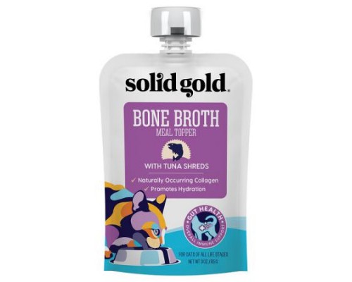 Solid Gold, Bone Broth Meal Topper With Tuna Shreds, For Cats, All Ages, 3 oz (85 g) Solid Gold, Bone Broth Meal Topper With Tuna Shreds, For Cats, All Ages, 3 oz (85 g)