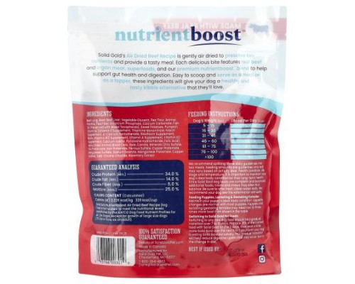 Solid Gold, Air Dried Meal or Topper, For Dogs, Beef Recipe, 16 oz (454 g)