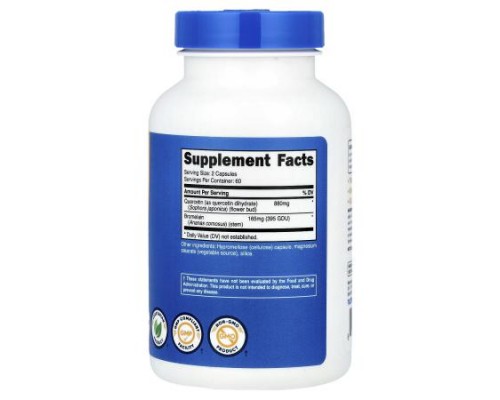 Nutricost, Quercetin with Bromelain, 120 Capsules