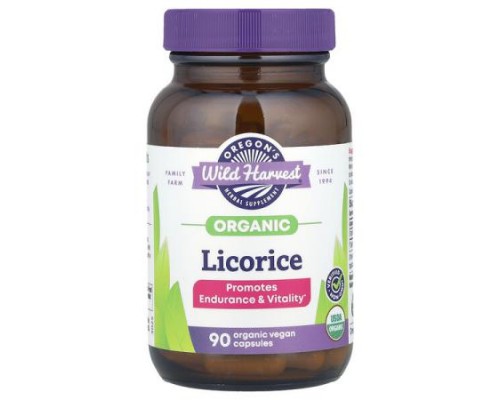 Oregon's Wild Harvest, Organic Licorice, 90 Organic Vegan Capsules (450 mg per Capsule) Oregon's Wild Harvest, Organic Licorice, 90 Organic Vegan Capsules (450 mg per Capsule)