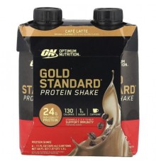 Optimum Nutrition, Gold Standard® Protein Shake, Cafe Latte, 4 Cartons, 11 fl oz (325 ml) Each