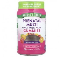 Nature's Truth, Prenatal Multi + DHA, Folic Acid Gummies, Delicious Fruit, 60 Gummies