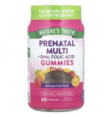 Nature's Truth, Prenatal Multi + DHA, Folic Acid Gummies, Delicious Fruit, 60 Gummies
