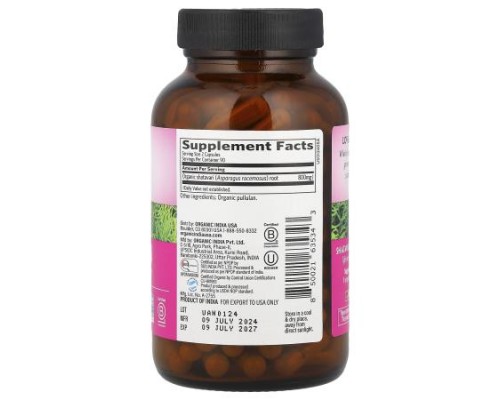 Organic India, Shatavari, 180 Vegetarian Caps (400 mg per Capsule)