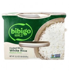 Bibigo, Cooked Sticky White Rice, Medium Grain, 22.2 oz (630 g)