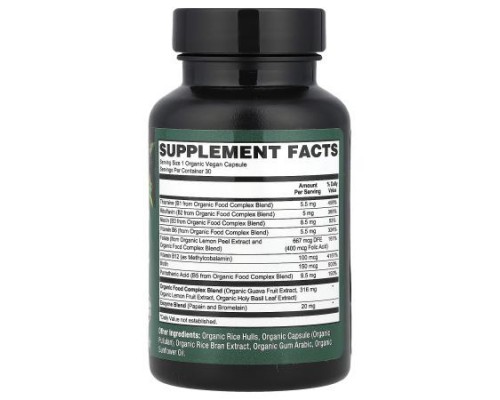 PlantFusion, Organic Vegan B-Complex, 30 Organic VegCaps
