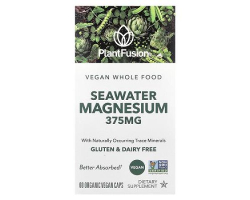 PlantFusion, Vegan SeaWater Magnesium, 60 Organic Vegan Caps