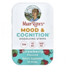 MaryRuth's, Mood & Cognition Dissolving Strips, Strawberry, 30 Strips