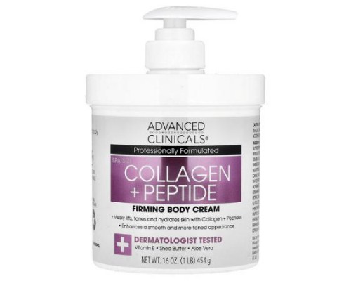 Advanced Clinicals, Collagen + Peptide Firming Body Cream , 16 oz (454 g) Advanced Clinicals, Collagen + Peptide Firming Body Cream , 16 oz (454 g)
