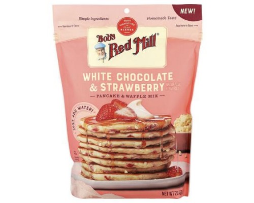 Bob's Red Mill, White Chocolate & Strawberry Pancake & Waffle Mix, 20 oz (567 g)