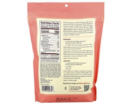 Bob's Red Mill, White Chocolate & Strawberry Pancake & Waffle Mix, 20 oz (567 g)