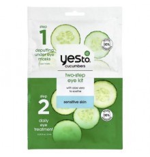 Yes To, Two-Step Eye Kit, Sensitive Skin, Cucumbers , 3 Piece Kit