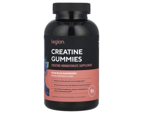 Legion Athletics, Creatine Gummies, Sour Blue Raspberry, 150 Gummies Legion Athletics, Creatine Gummies, Sour Blue Raspberry, 150 Gummies