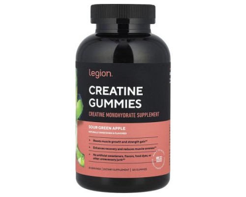 Legion Athletics, Creatine Gummies, Sour Green Apple, 120 Gummies Legion Athletics, Creatine Gummies, Sour Green Apple, 120 Gummies