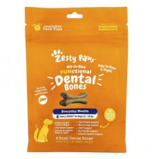 Zesty Paws, All-In-One Functional Dental Bones, For Dogs, All Ages, Cinnamon, 6 Small Dental Bones, 1.9 oz (54 g)