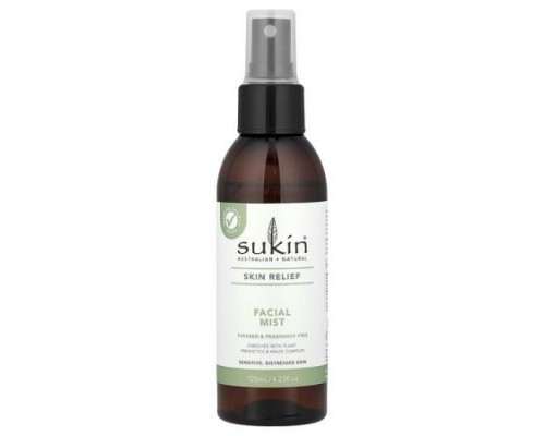 Sukin, Skin Relief, Facial Mist, Sensitive, Distressed Skin, Fragrance Free, 4.23 fl oz (125 ml) Sukin, Skin Relief, Facial Mist, Sensitive, Distressed Skin, Fragrance Free, 4.23 fl oz (125 ml)