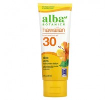 Alba Botanica, Hawaiian Sunscreen Lotion, SPF 30, Aloe Vera, 3 fl oz (89 ml)