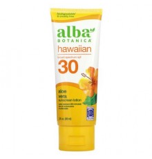 Alba Botanica, Hawaiian Sunscreen Lotion, SPF 30, Aloe Vera, 3 fl oz (89 ml)