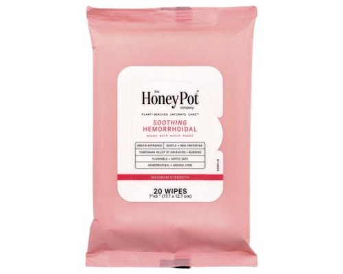 The Honey Pot Company, Soothing Hemorrhoidal Wipes, Maximum Strength, 20 Wipes