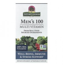 Nature's Answer, Men's 100, Multivitamin, 60 Vegetarian Capsules