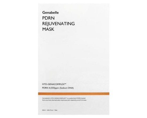 Genabelle, PDRN Rejuvenating Beauty Mask, 5 Sheets, 0.84 fl oz (25 ml) Each