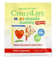 ChildLife Essentials, Multivitamin Gummy, Natural Strawberry Lemon, 14 Gummies